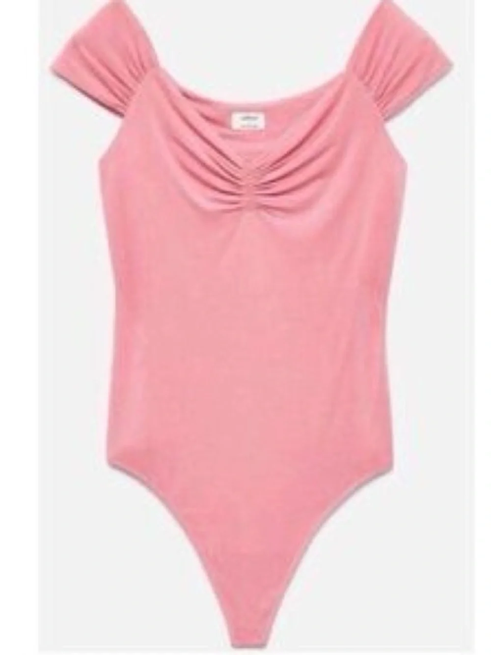 Aritzia Wilfred Bodysuit Womens Small Libellule Pink Ruched Cap-Sleeve Feminine - Picture 2 of 9